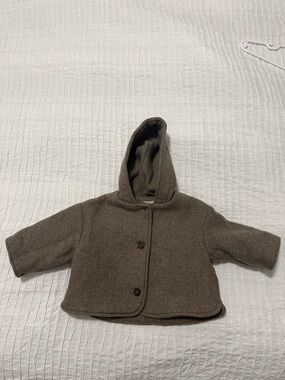Zara Kids Hooded Coat in Brown